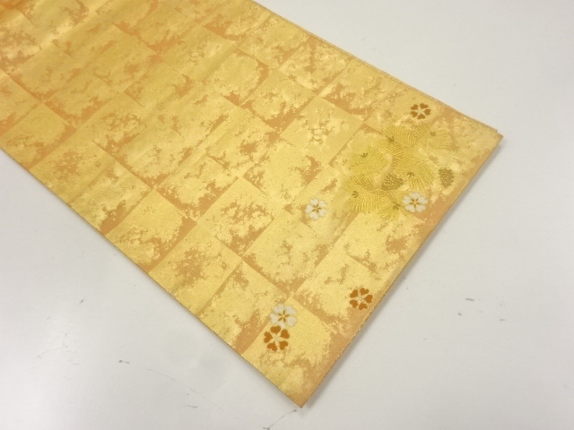 JAPANESE KIMONO / FUKURO OBI / SILK / WOVEN YOUNG PINE